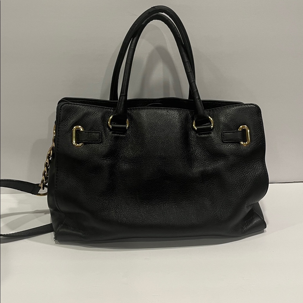 Michael Kors Bag Purse Handbag Black Leather East West Hamilton XL Tote Shoulder - Picture 8 of 12